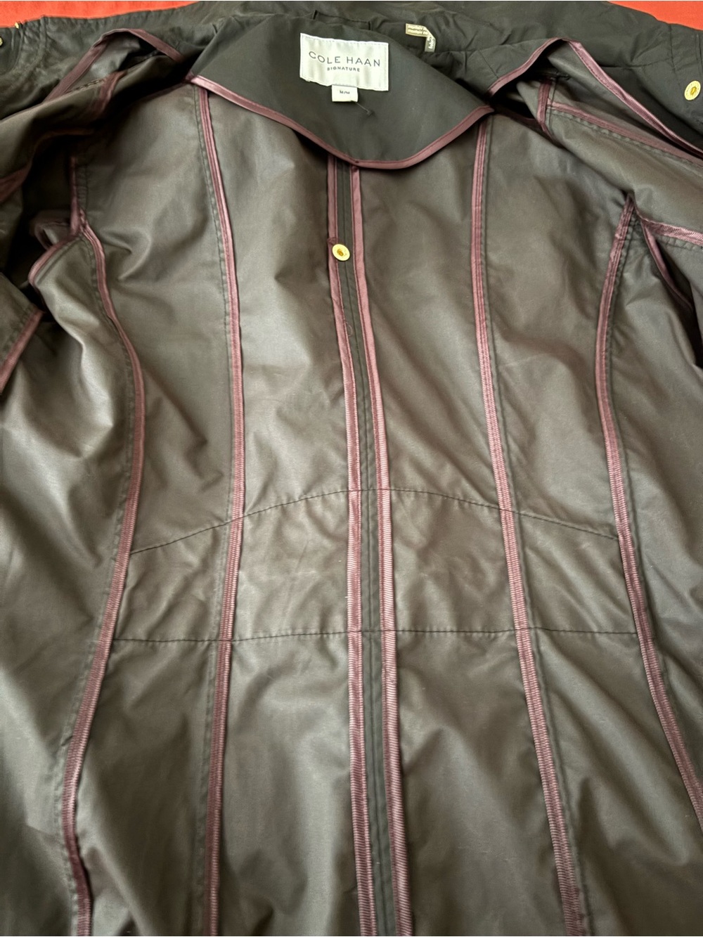 Cole Haan Signature Black Packable Rain Jacket with Pouch LIKE NEW - Picture 7 of 12